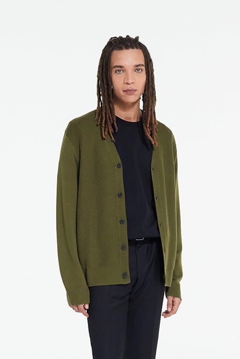 CARDIGAN WITH POINT DETAILS KAKI 1