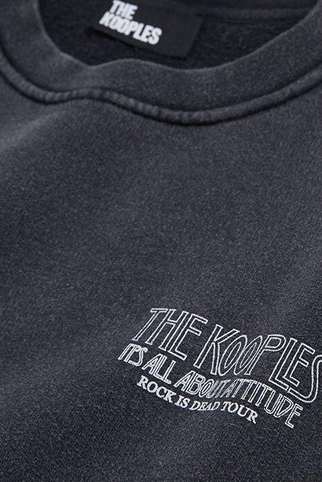 SKULL ROUND NECK SWEATSHIRT BLACK WASHED 3