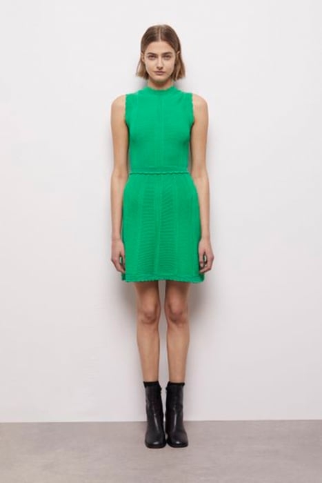 SHORT SLEEVELESS KNIT DRESS GREEN 2