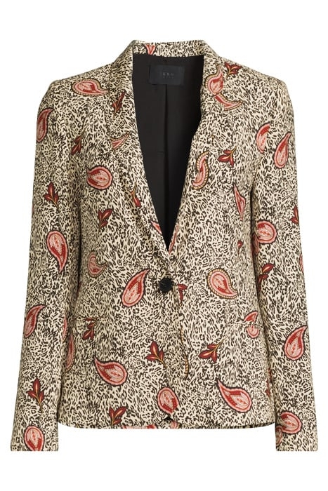 ECRU RECYCLED PAISLEY LEOPARD SUIT JACKET 3
