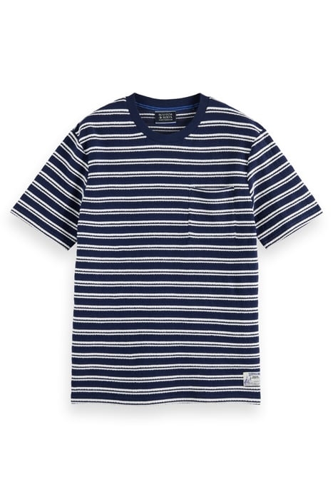 STRUCTURED STRIPE POCKET T-SHIRT NAVY BLUE/ WHITE 4