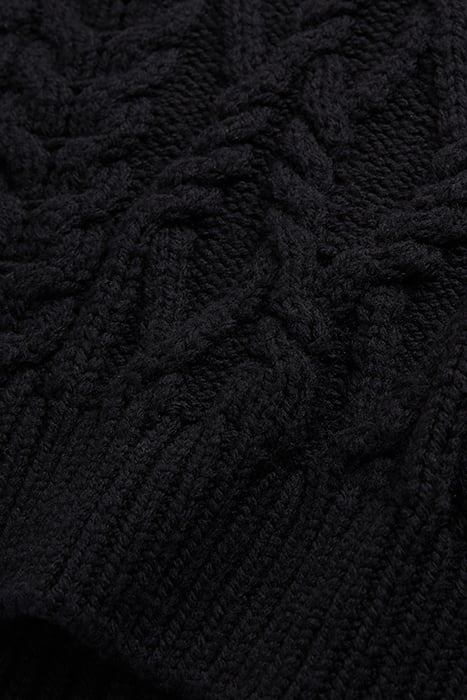 CABLE WOOL SWEATER BLACK 2