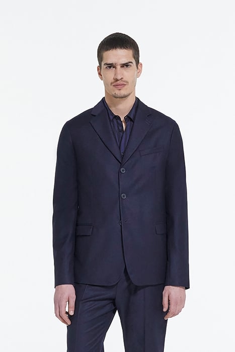 WOOL SUIT JACKET WITH FLAP POCKETS NAVY 1