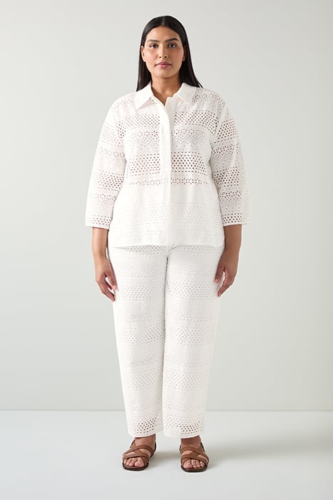 TR EDIE BRODERIE TROUSER WHITE 1