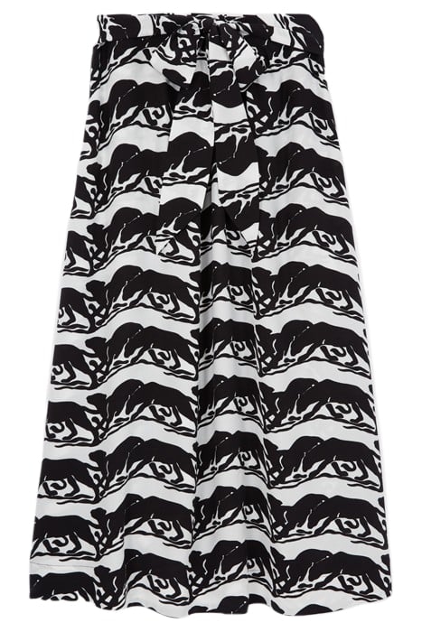 LONG TIED SKIRT BLACK / WHITE 1