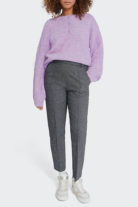 VIOLET MARL KNIT SWEATER WITH BUTTONED NECK 1