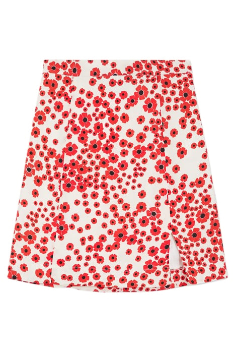 SHORT SKIRT WITH SMALL POCKET DETAIL SIDE SLOT RED / WHITE 3