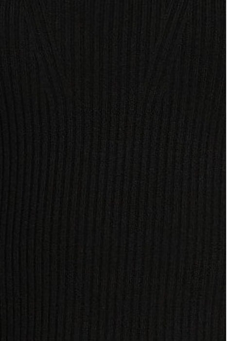 BLACK RIBBED KNIT SWEATER WITH CHAINS ON SHOULDERS 5