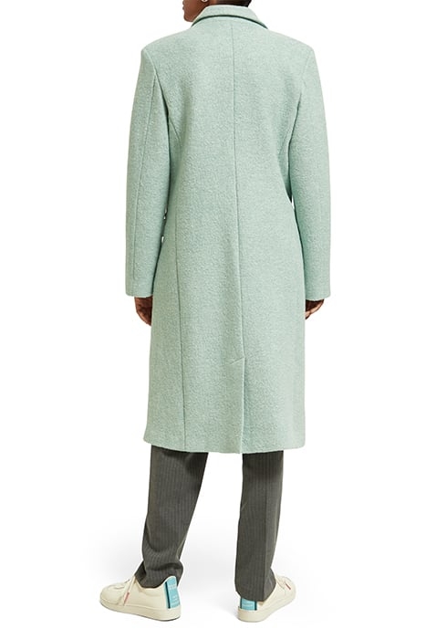 GREEN MELANGE SINGLE BREASTED BOUCLE COAT LIGHT MINT 3