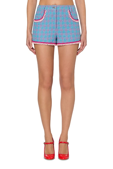 HOUNDSTOOTH SHORTS IN COTTON AND NYLON BLUE 1