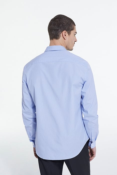 SLIM DECLINED STRIPED SHIRT WITH HIDDEN BUTTON PAD WHITE / S 2