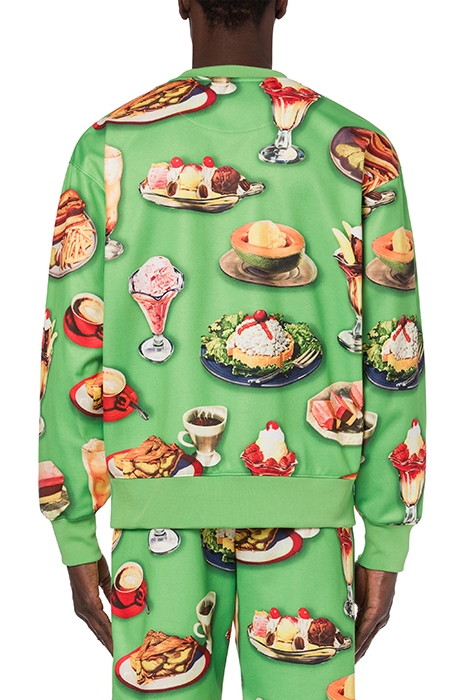 FOOD PRINT COTTON BLEND SWEATSHIRT GREEN 2
