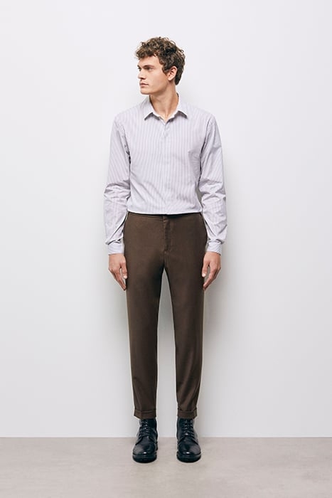SUIT TROUSERS WITH ELASTIC BELT BROWN 1