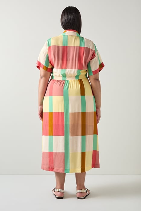 DR IZZY BLOCK PRINT DRESS MULTI 2