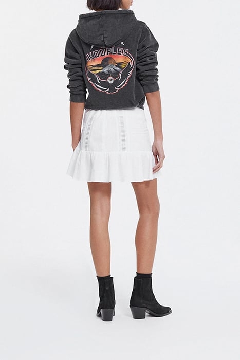 SHORT SKIRT WITH LACE OFF WHITE 4