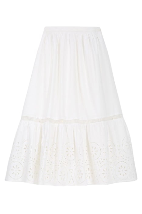 LONG SKIRT WITH EMBROIDERY WHITE 5