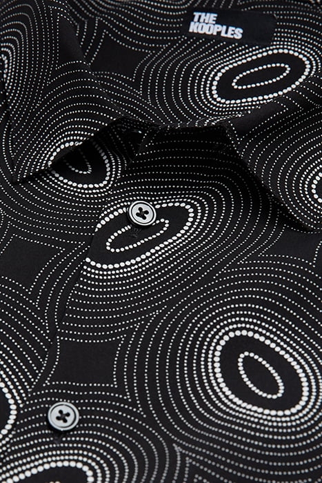 SLIM SHIRT D GALAXY PATTERN BLACK WHITE 2