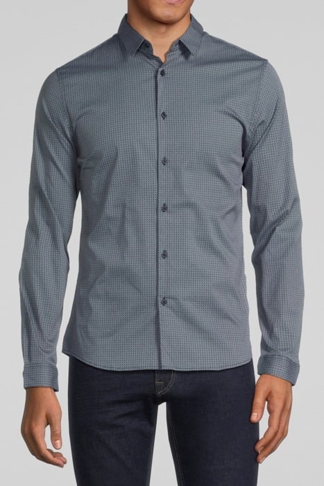 NAVY MINIMALIST PRINT EASY CARE SLIM SHIRT NAVY 1