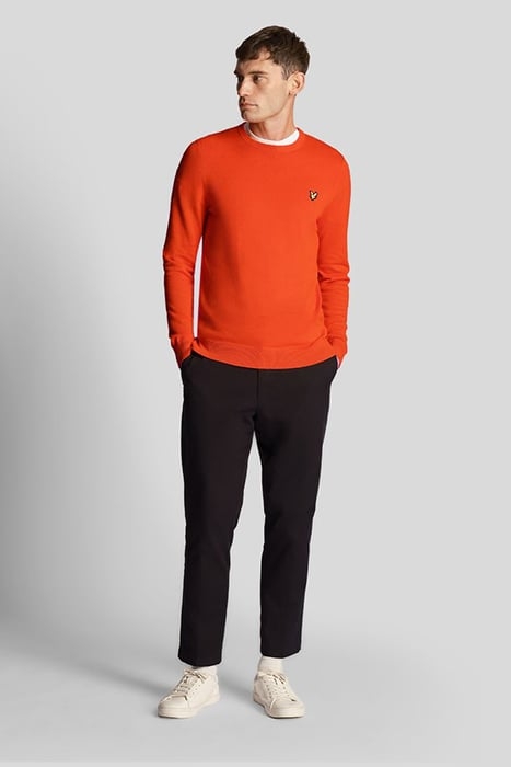 COTTON CREW NECK JUMPER TANGERINE TANGO 3