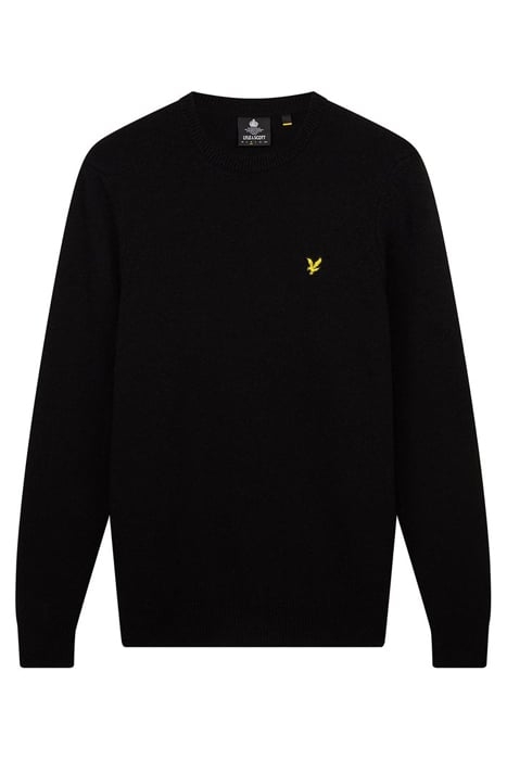 CREW NECK LAMBSWOOL BLEND JUMPER JET BLACK MARL 4