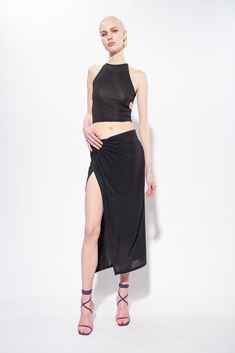 LENINGRADO GONNA JERSEY FLUIDO DRAPPEGGIATO BLACK 5