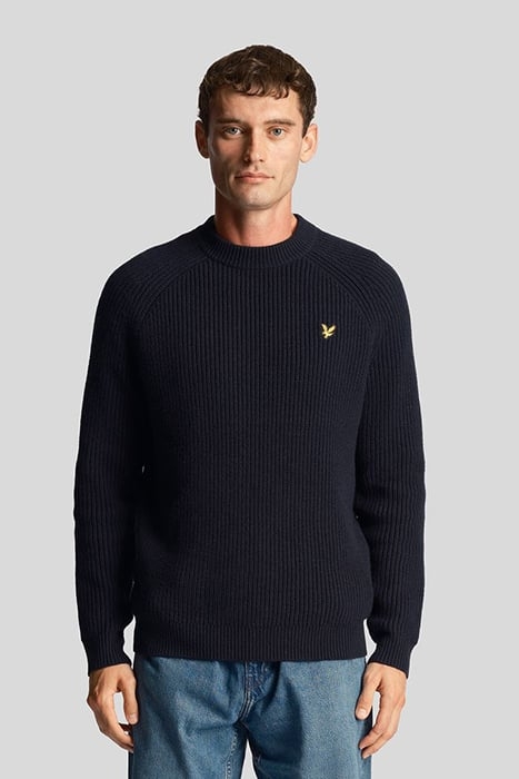 SHAKER STITCH MOCK NECK JUMPER DARK NAVY 1