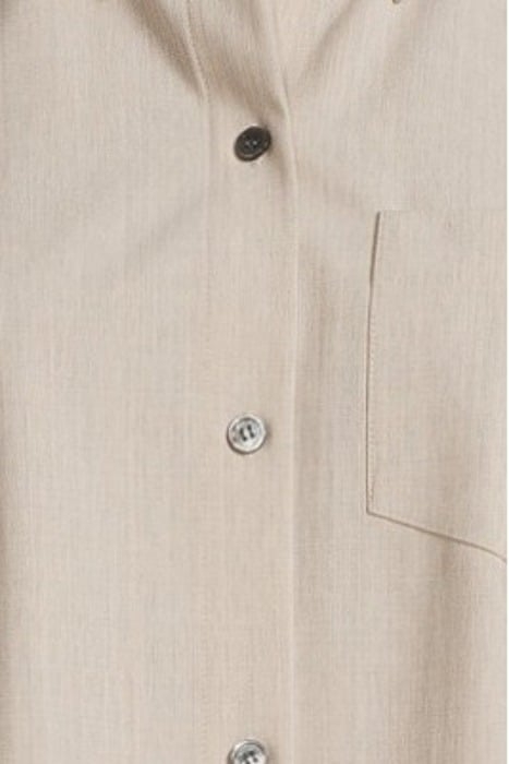 CROPPED SHORT-SLEEVE SHIRT IN GOOD WOOL SAND MELANGE 5