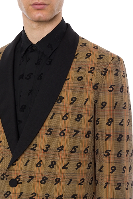 JACKET IN PRINCE OF WALES ALLOVER NUMBERS BROWN 4