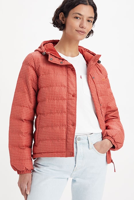 EDIE PUFFER JACKET IN CORAL 5
