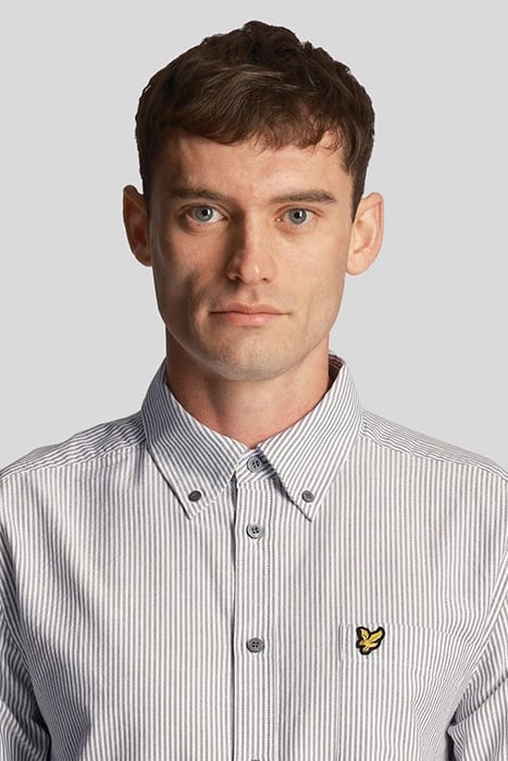 STRIPE OXFORD SHIRT GUN METAL / WHITE 5