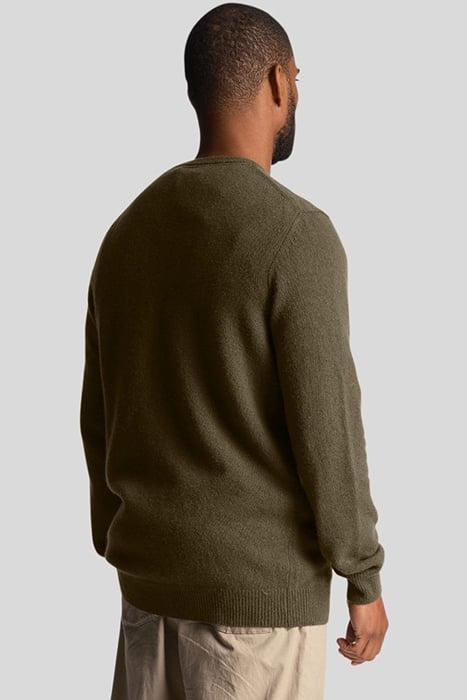 CREW NECK LAMBSWOOL BLEND JUMPER OLIVE 2