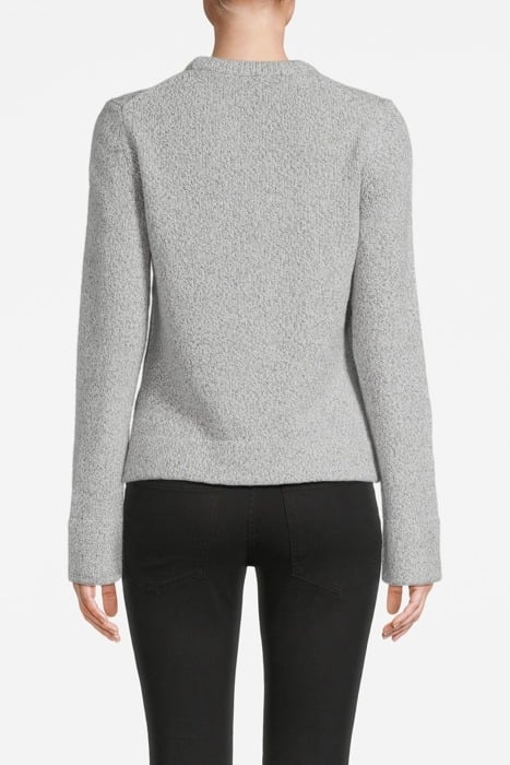 SLIT CREWNECK SWEATER IN WOOL-CASHMERE BOUCLÉ LIGHT HEATHER 2