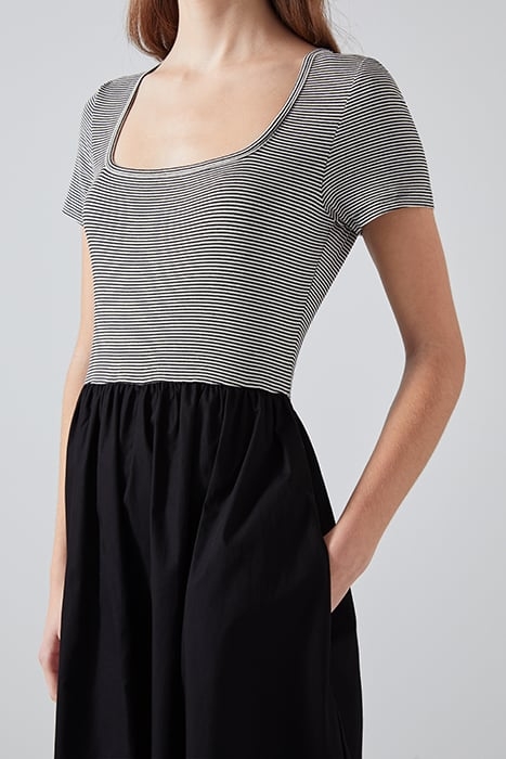 SERINA STRIPED MIDI DRESS BLACK/WHITE 4