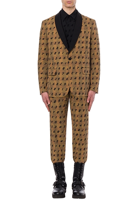 JACKET IN PRINCE OF WALES ALLOVER NUMBERS BROWN 1