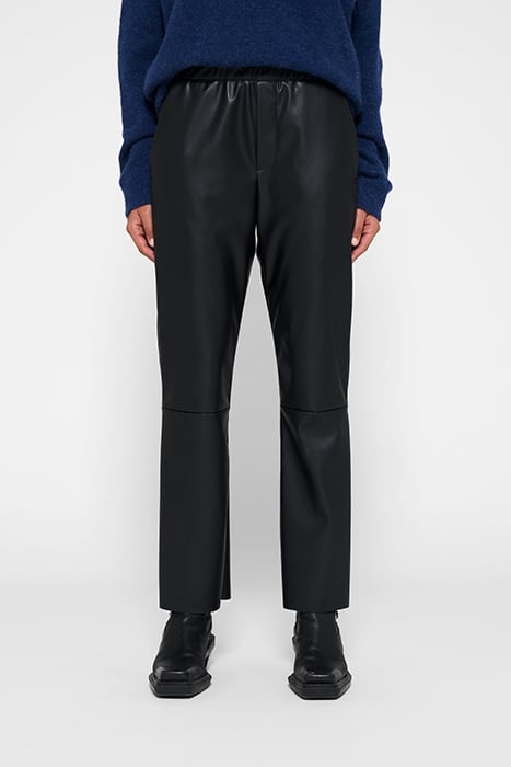 LEATHER LOOK FLARED JOGGER BLACK 1