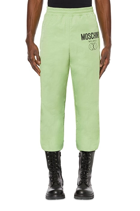 DOUBLE SMILEY® LOGO TECHNICAL NYLON JOGGERS GREEN 1