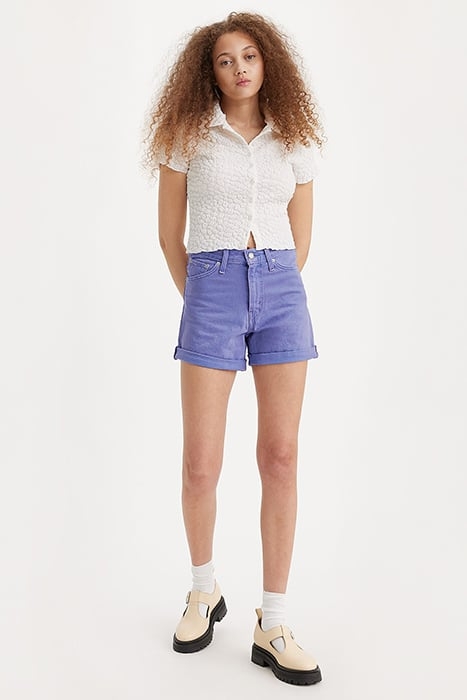 ROLLED DENIM SHORTS LAVENDER 6