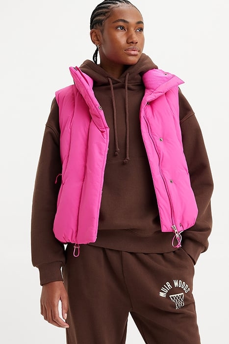 PILLOW PUFFER GILET IN PINK 5