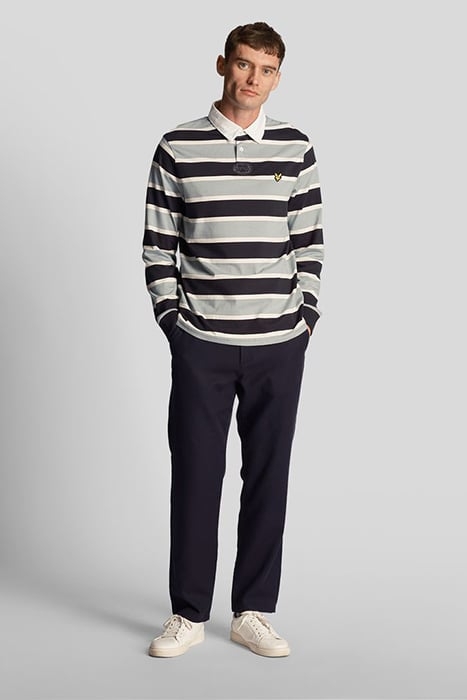 STRIPE RUGBY SHIRT SLATE BLUE 3