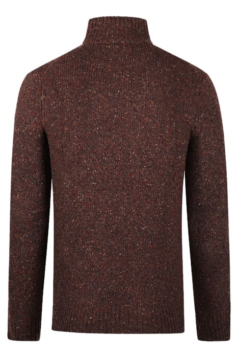 ZIP MOCK FISHERMANS SWEATER CHESNUT 2