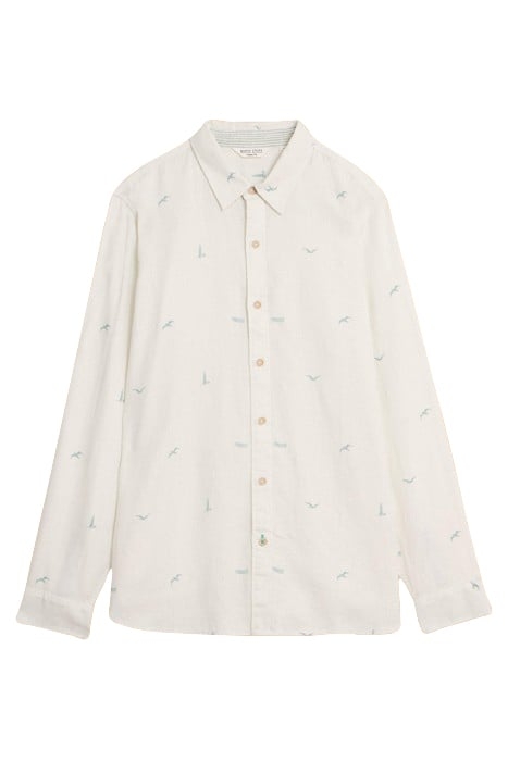 LIGHTHOUSE PRINT LINEN SHIRT WHITE PRINT 2