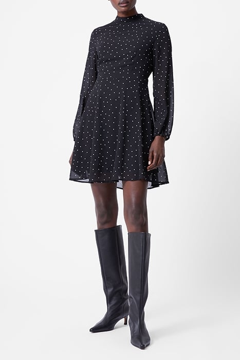 SPOT GEORGETTE DRESS BLACK 2