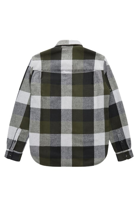 HEAVY LARGE CHECK OVERSHIRT KHAKI 2