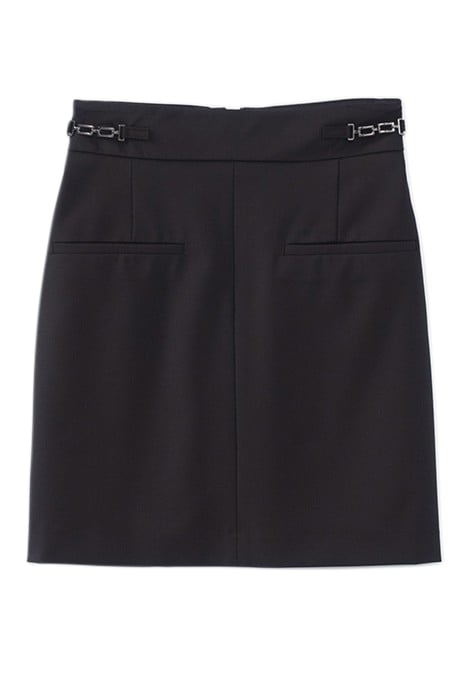 BLACK SHORT SKIRT WITH CHAIN DETAIL BLACK 4