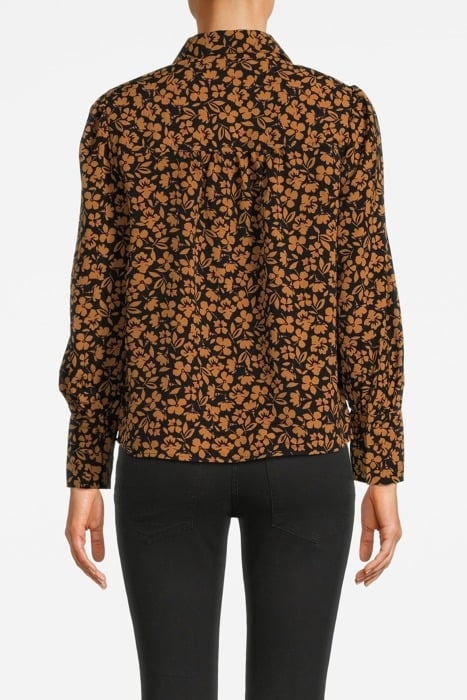 BUTTON UP WITH GATHERS CUTOUT FLORALS 2