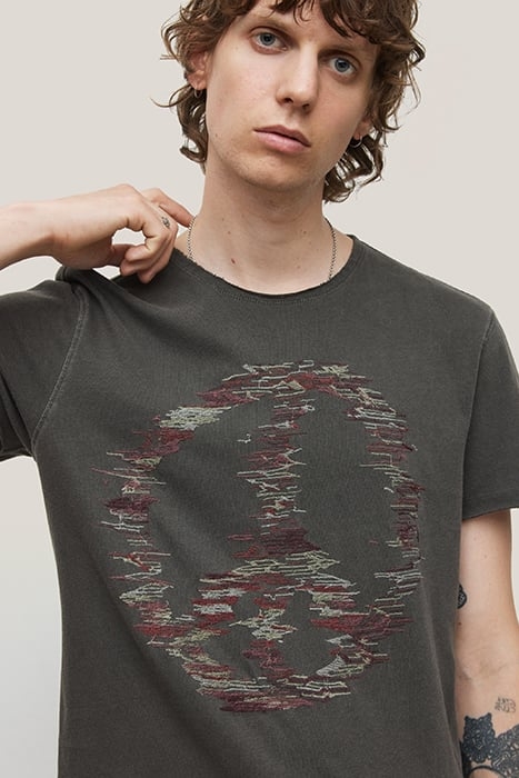 SS RAW EDGE TEE - DISTORTED PEACE BLACK 5