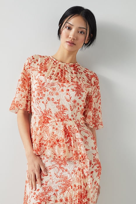 THEA TOILE MIDI DRESS RED 6