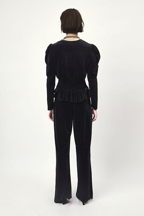 ALVIE VELVET PALAZZO PANTS RAVEN 2
