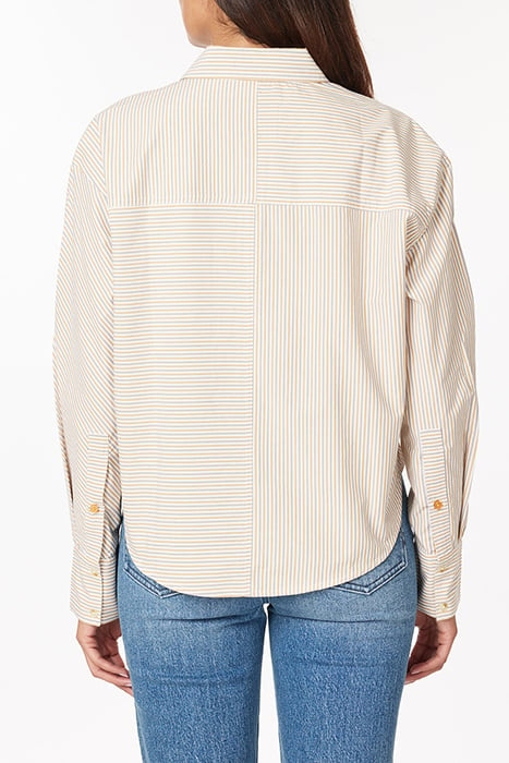 CROPPED BOYFRIEND SHIRT HARVEST GOLD STRIPE 3