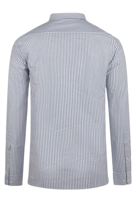 SRETCH OXFORD SHIRT BIG STRIPE NAVY 2